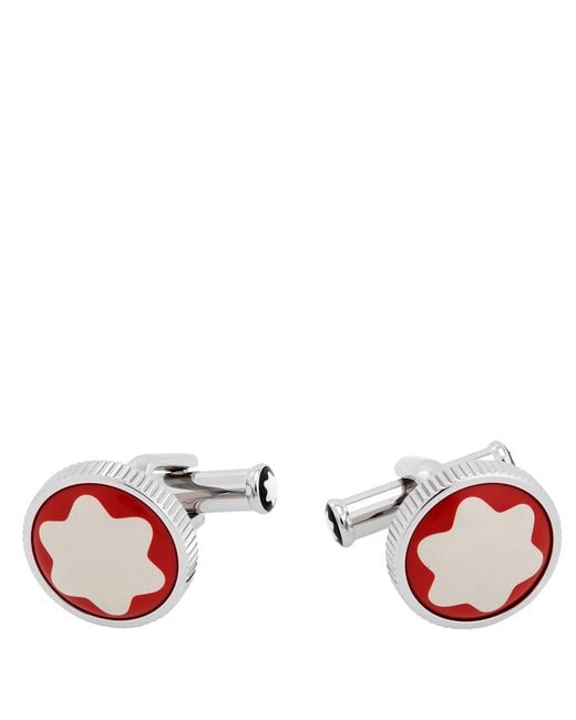 Montblanc Metallic Heritage Rouge Et Noir Cufflinks for men