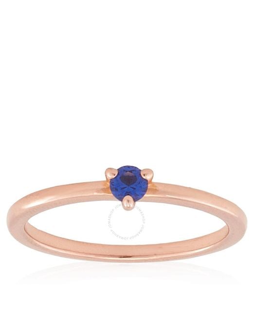 Pandora Blue Rose Gold-plated Stellar Cz Solitaire Ring, Size