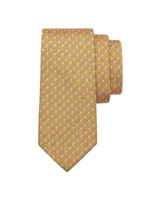 Ferragamo Natural Gancini Print Silk Tie for men