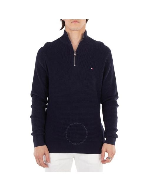 Tommy Hilfiger Blue Structure Half-Zip Pullover for men