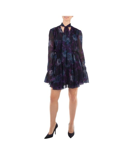 ROTATE BIRGER CHRISTENSEN Blue Ladies Parachute Chiffon Flowy Mini Dress