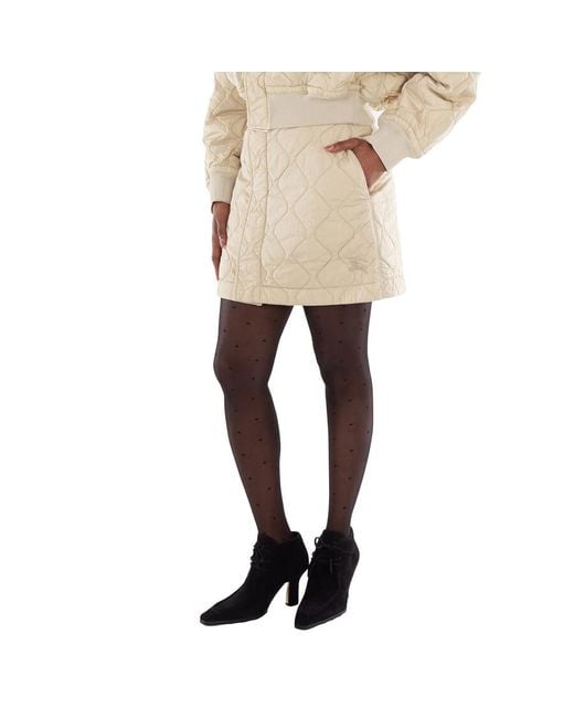 Burberry Natural Diamond-Quilted Miniskirt, Brand Size 10 (Us