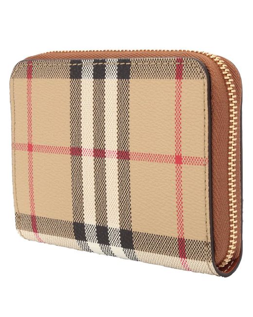 Burberry Natural Vintage Check Leather Wallet