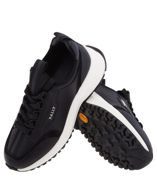 Bally Black Deven Leather Low-Top Sneakers, Brand Size 35 Us Size 4.5