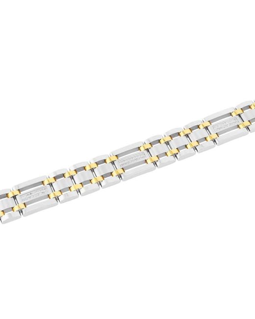 Robert Alton Metallic 1/4 Ctw Stainless Steel Bracelet With Diamonds for men