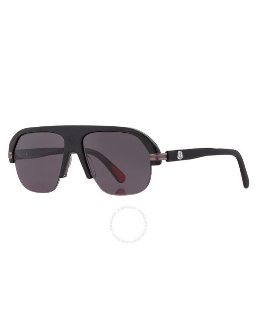 Moncler Black Lodge Smoke Navigator Sunglasses Ml0267 01a 57 for men