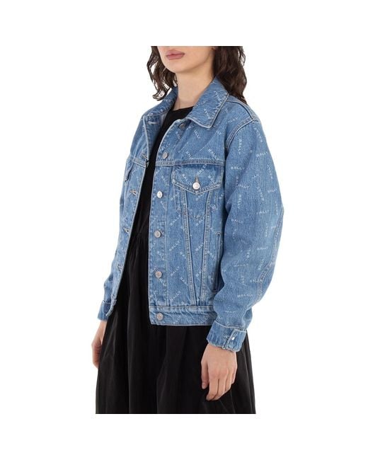Bally Blue Logo-Print Cotton Denim Jacket