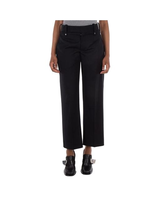 Burberry Black Straight Leg Wool Blend Trousers, Brand Size 6 Us