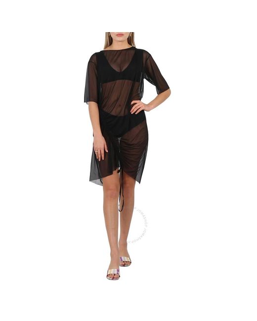 Wolford Black Transparent Soft Tulle Yoon Beach Cover Up