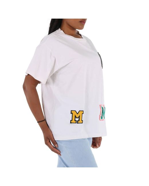MM6 by Maison Martin Margiela White Mm6 Oversized Patches Tee