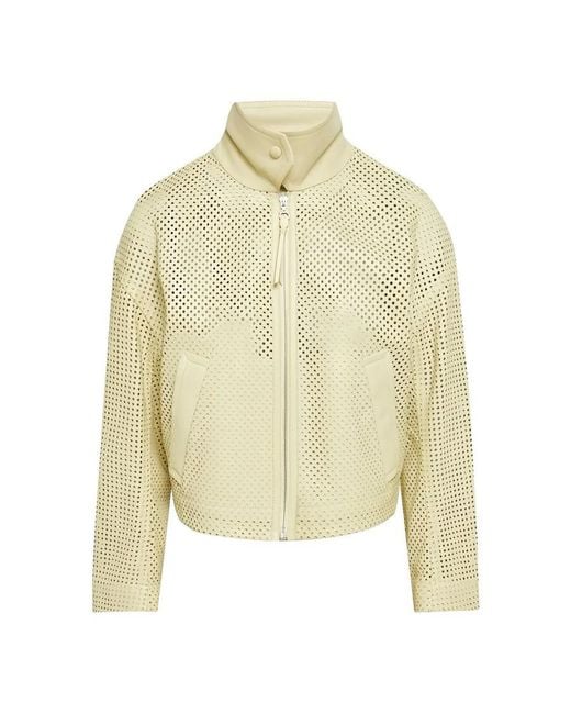 Ferragamo Yellow Leather-Long Jachet