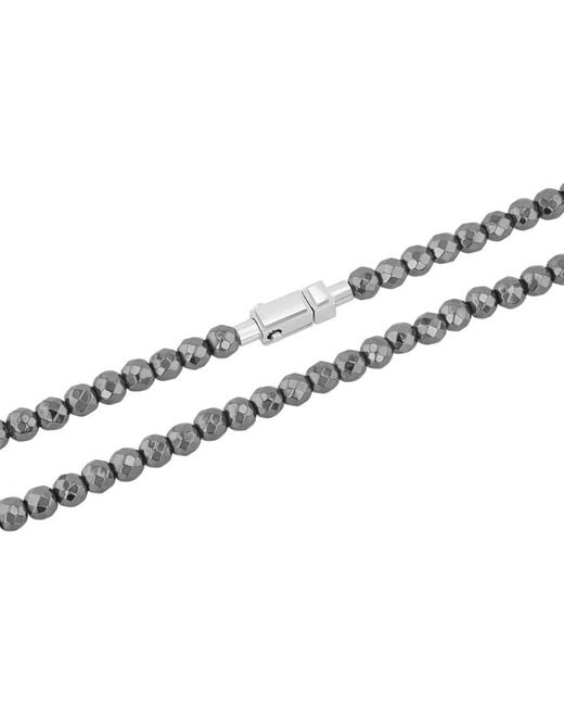Robert Alton Metallic Stainless Steel 4Mm Hematite Faceted 20" Bead Chain for men