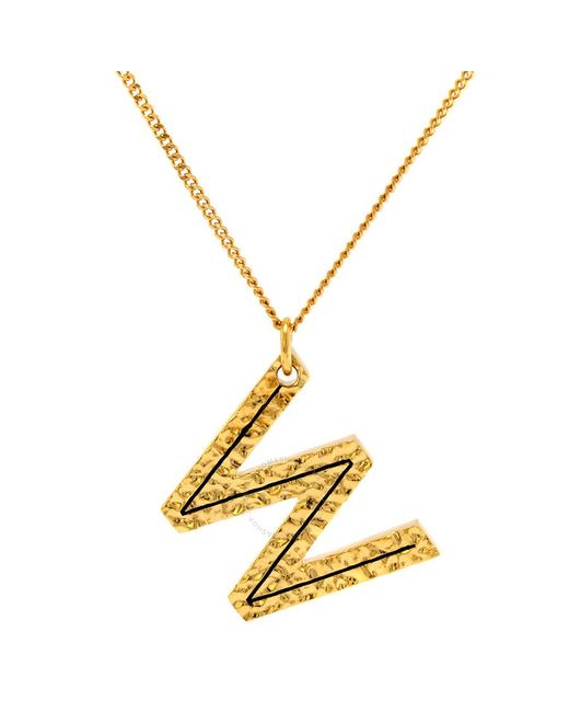 Burberry Metallic Alphabet W Charm Gold-plated Necklace