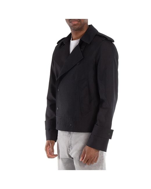 Burberry Black Double-Breasted Long Sleeved Jacket, Brand Size 46 (Us for men