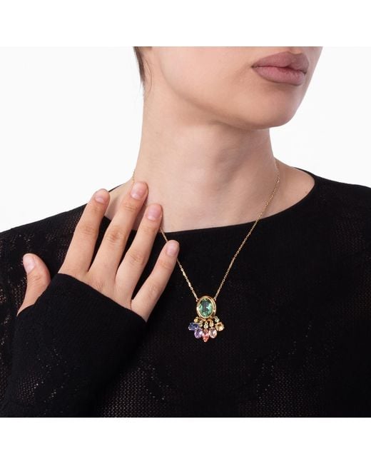 Swarovski Metallic Gema Ladies Plated Pendant Necklace