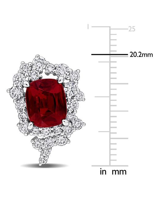 Created Forever Red 1 7/8Ct Lab-Grown Diamond And 10 1/2Ct Tgw Garnet Earrings for men
