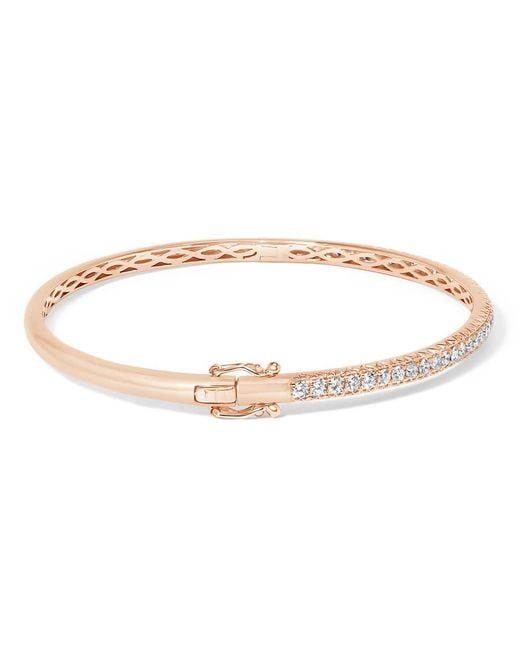 Haus of Brilliance Metallic 14K Rose 1.00 Cttw Half Eternity Diamond Bangle Bracelet (G-H Color, Si2-I1 Clarity)