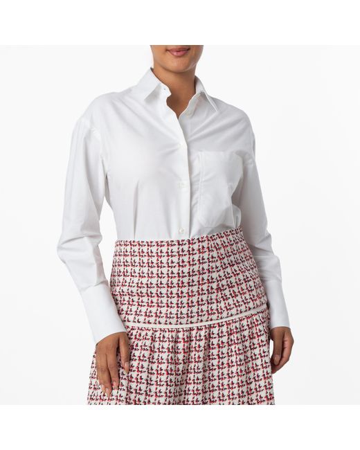 Bally White Oversized Button-Down Shirt, Brand Size 40 Us