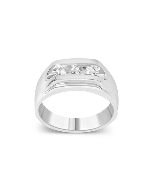 Haus of Brilliance White 925 Sterling 1/3 Cttw Diamond Channel Set 3 Stone Ring Band (I-J Color, I3 Clarity)