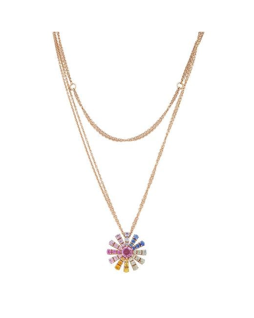 Damiani Metallic Margherita 18K Rose Diamond Necklace