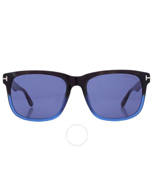 Tom Ford Blue Stephenson Square Sunglasses Ft0775 55v 56 for men
