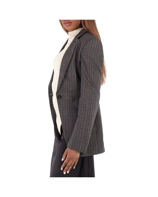 Stella McCartney Black Ladies Pinstripe Single-Breasted Blazer
