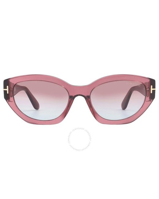 Tom Ford Penny Pink Gradient Cat Eye Sunglasses Ft1086 66y 55