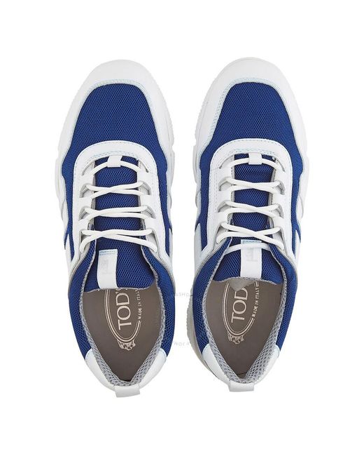 Tod's Blue Leather Lace-up Low-top Sneakers for men