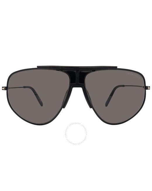 Tom Ford Gray Addison Smoke Pilot Sunglasses for men