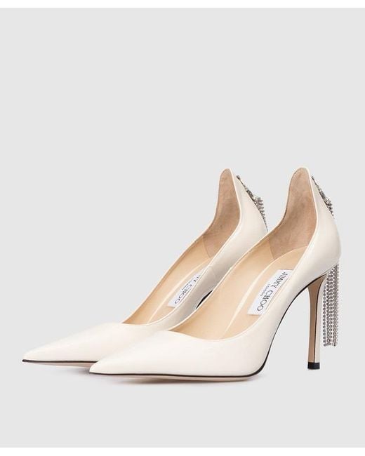 Jimmy Choo Natural Spruce 95 Patent Leather Pumps, Brand Size 39 Us