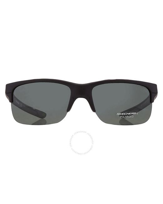 Skechers Gray Polarized Green Sport Sunglasses Se5147 02r 62 for men