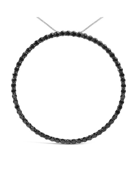 Haus of Brilliance Metallic 925 Sterling 5.0 Cttw Diamond Open Hoop Circle Pendant Necklace