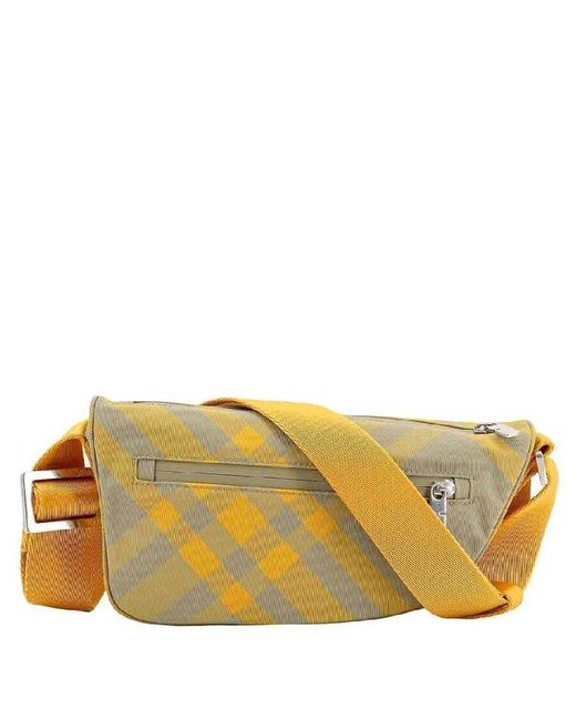 Burberry Yellow Shield Check Crossbody Bag for men