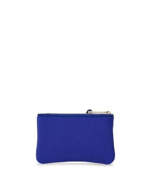 Ferragamo Blue Logo Stamp Leather Cardholder for men