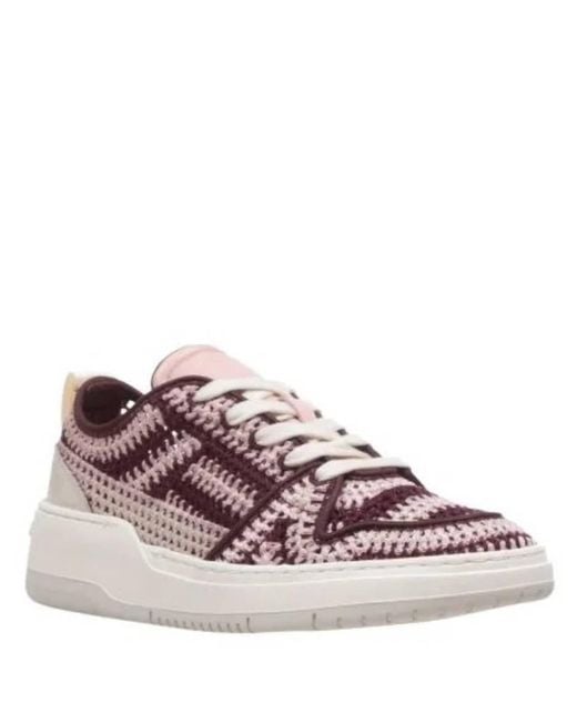Ferragamo Purple Dennis Macrame Low-Top Sneakers