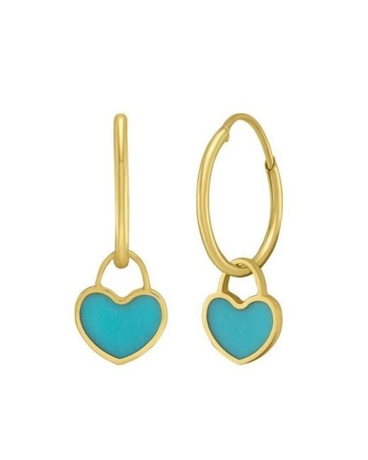 Tresorra Blue 14K Heart Earrings