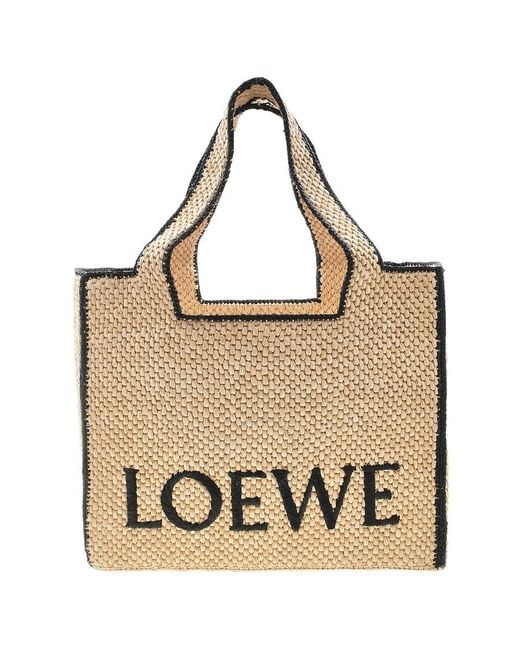 Loewe Natural Raffia Large Font Tote Bag