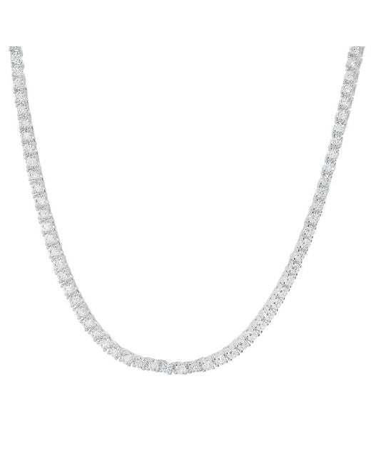 Kylie Harper Metallic Sterling Cubic Zirconia Cz Tennis Necklace for men