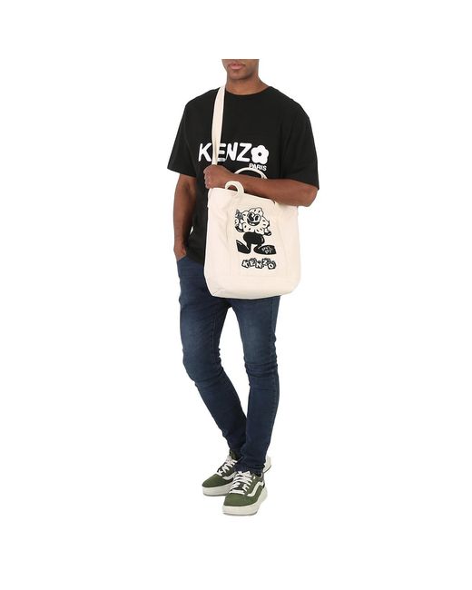 KENZO White Graphic Tote Bag for men