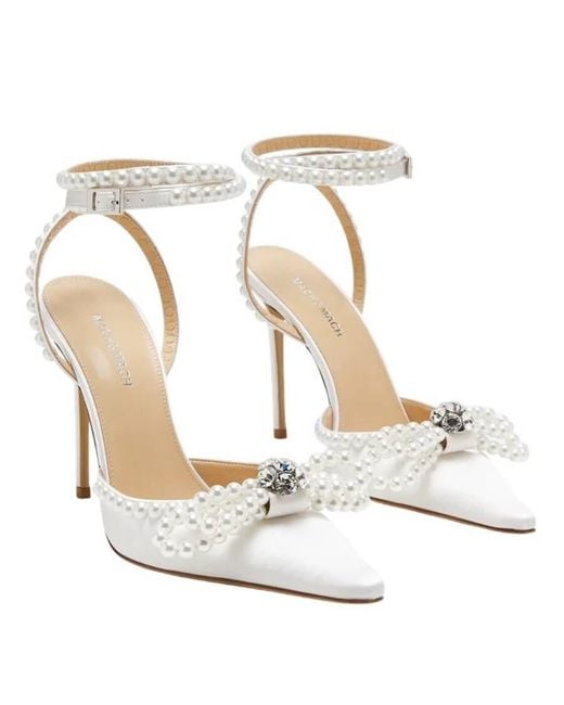 Mach & Mach Metallic Bow Embellished Pointed Toe Pumps