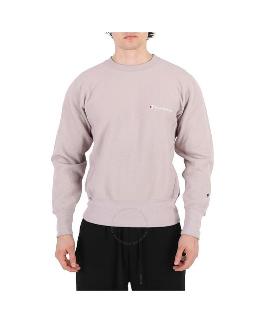 Champion Purple Ish Reverse Weave Script Logo Crew Sweatshirt for men