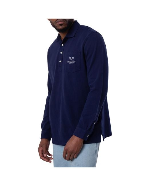 Polo Ralph Lauren Blue Wimbledon Classic Fit Mesh Polo Shirt for men