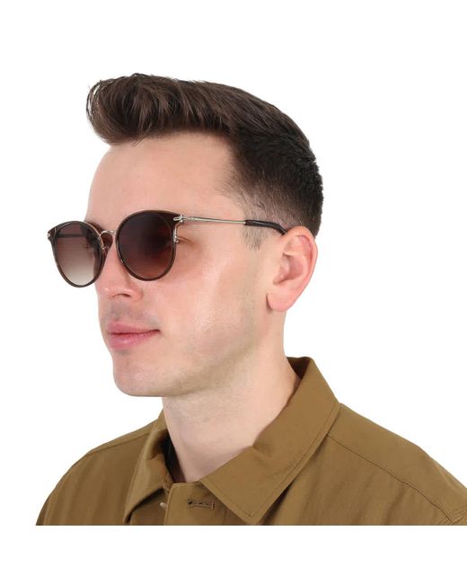 Balmain Brown Gradient Round Sunglasses