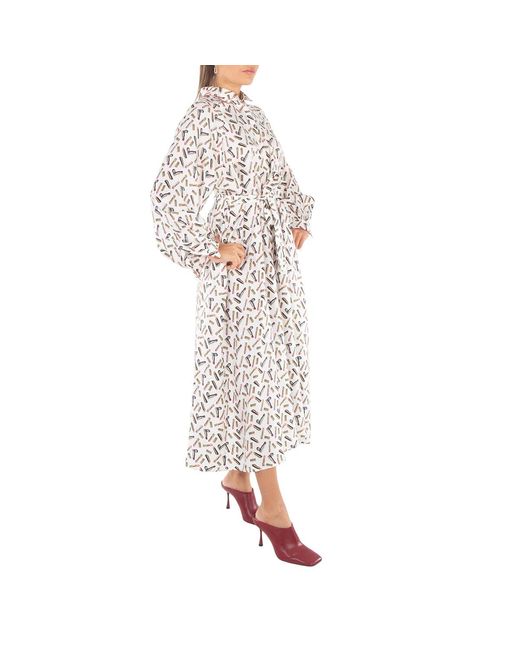 Max Mara White Ladies Rimmel Silk Shirt Dress