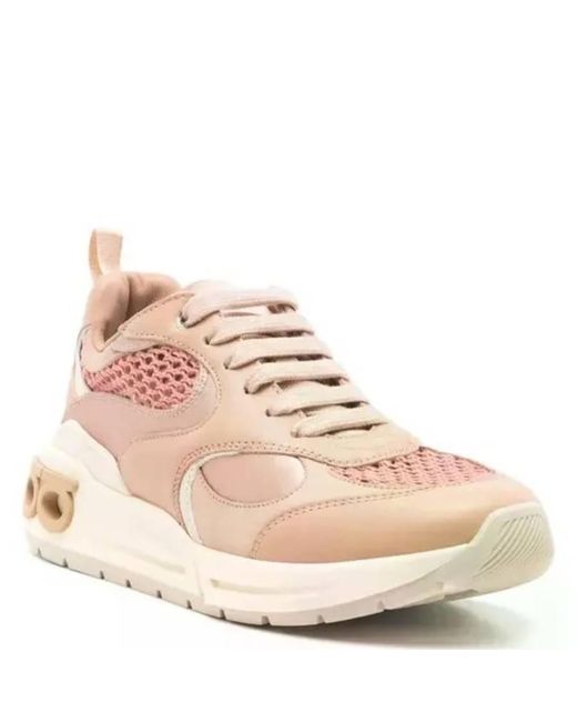 Ferragamo Pink Cosma Gancini Panelled Sneakers