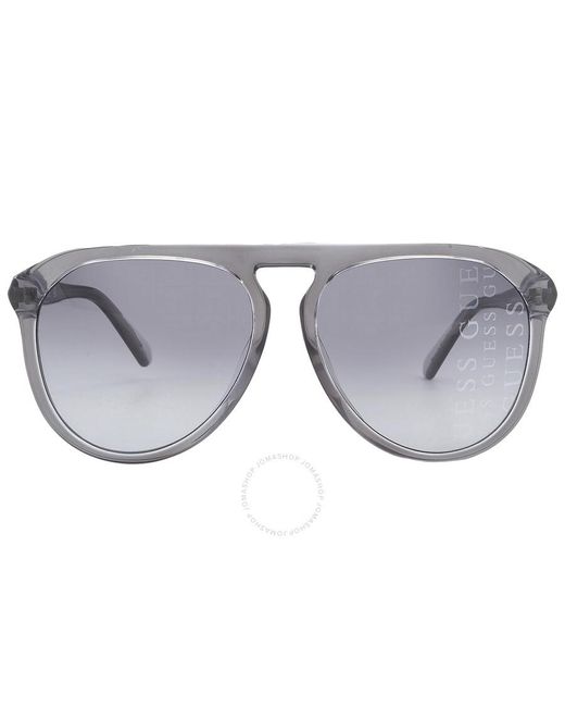 Guess Gray Gradient Smoke Browline Sunglasses Gu00058 20b 59 for men