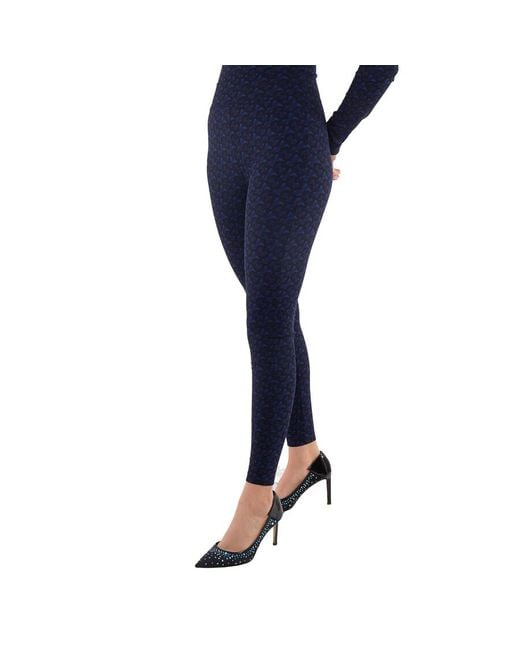 Burberry Blue Tb Monogram Print Leggings