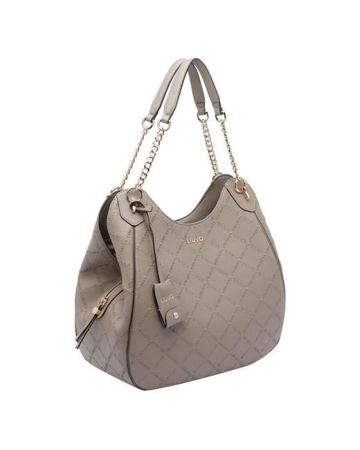 Liu Jo Gray Large Logo Satchel Bag