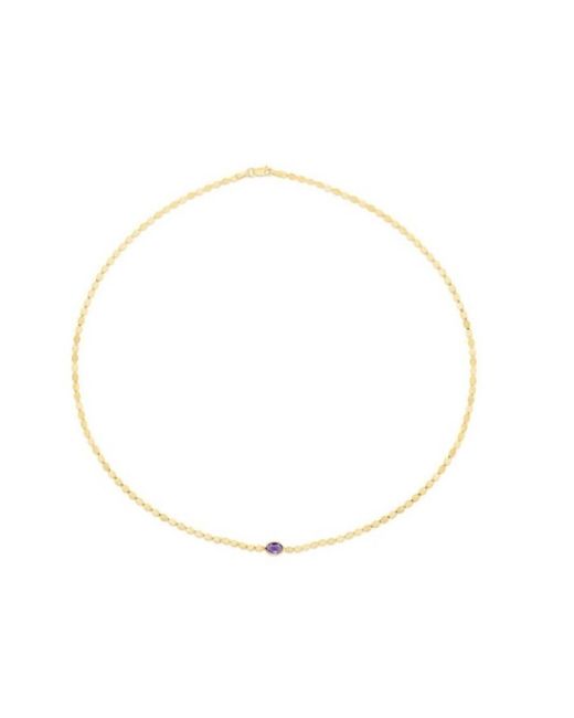 Tresorra Metallic 14K Amethyst Mirron Chain Necklace