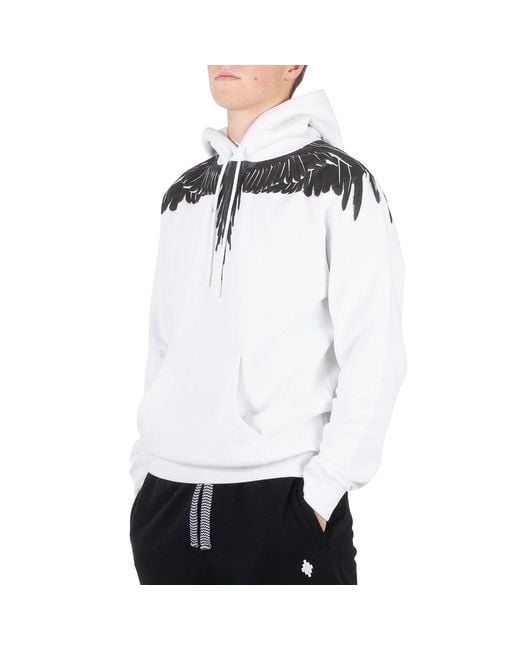 Marcelo Burlon White Logo Print Pullover Hoodie for men
